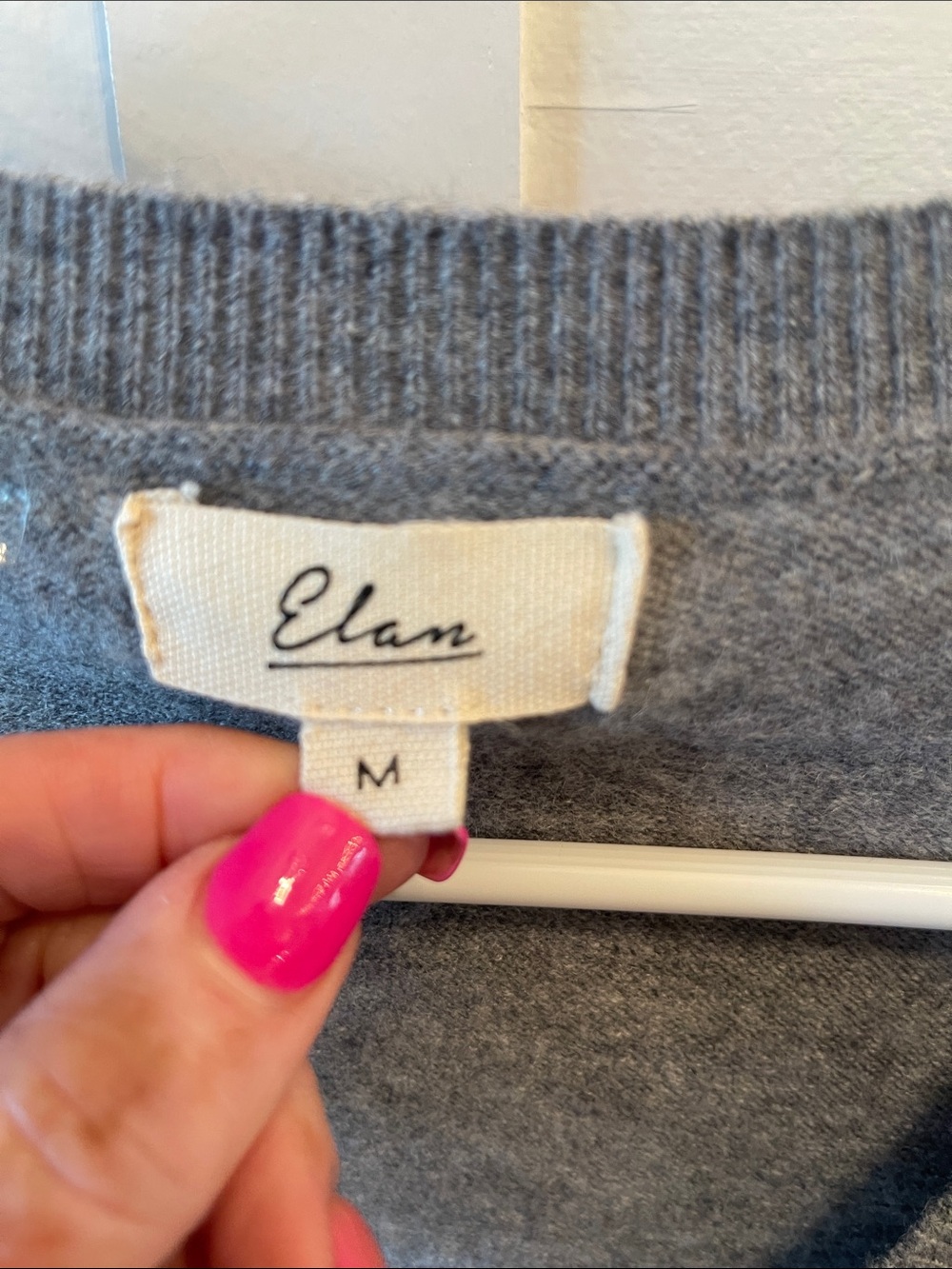Elan Gray V-Neck Sweater with studs - Picture 2 of 6